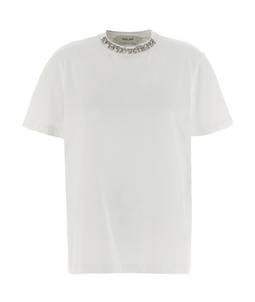 GOLDEN GOOSE DELUXE BRAND Белая хлопковая футболка, фото 1