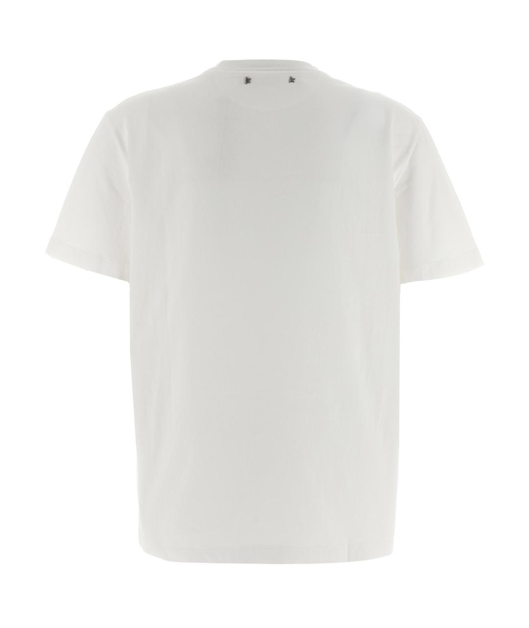GOLDEN GOOSE DELUXE BRAND Белая хлопковая футболка, фото 2