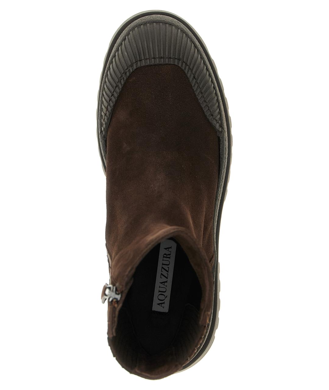 AQUAZZURA Коричневые замшевые ботинки, фото 4