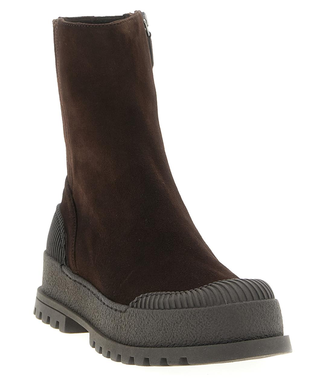 AQUAZZURA Коричневые замшевые ботинки, фото 2