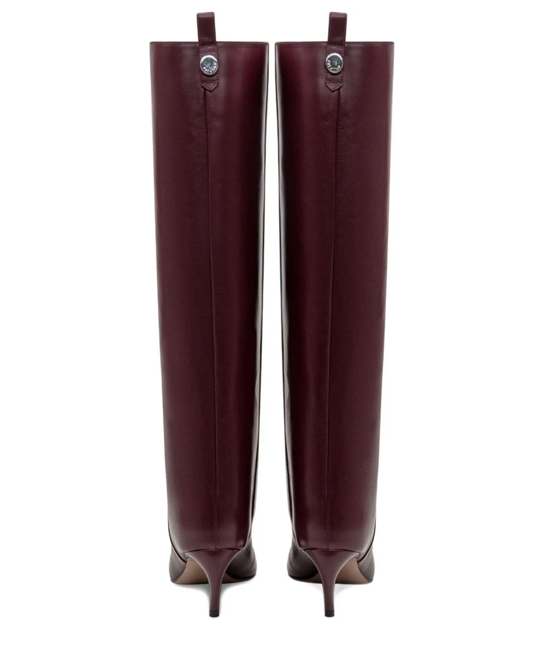 THE ATTICO Бордовые кожаные сапоги, фото 2