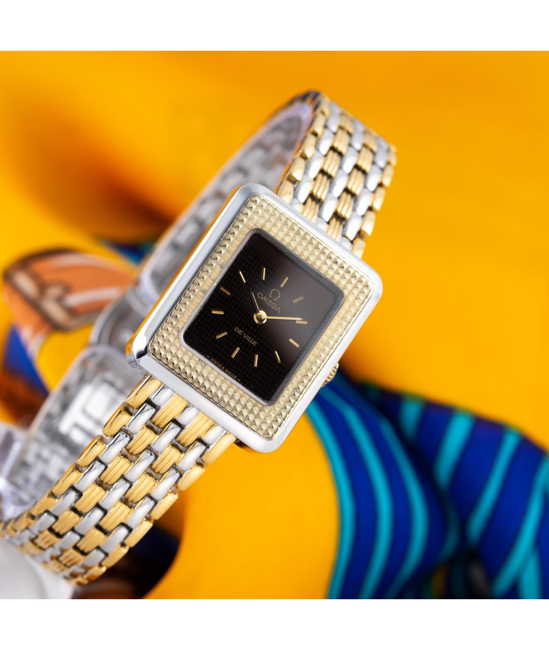 OMEGA Золотые металлические часы, фото 10