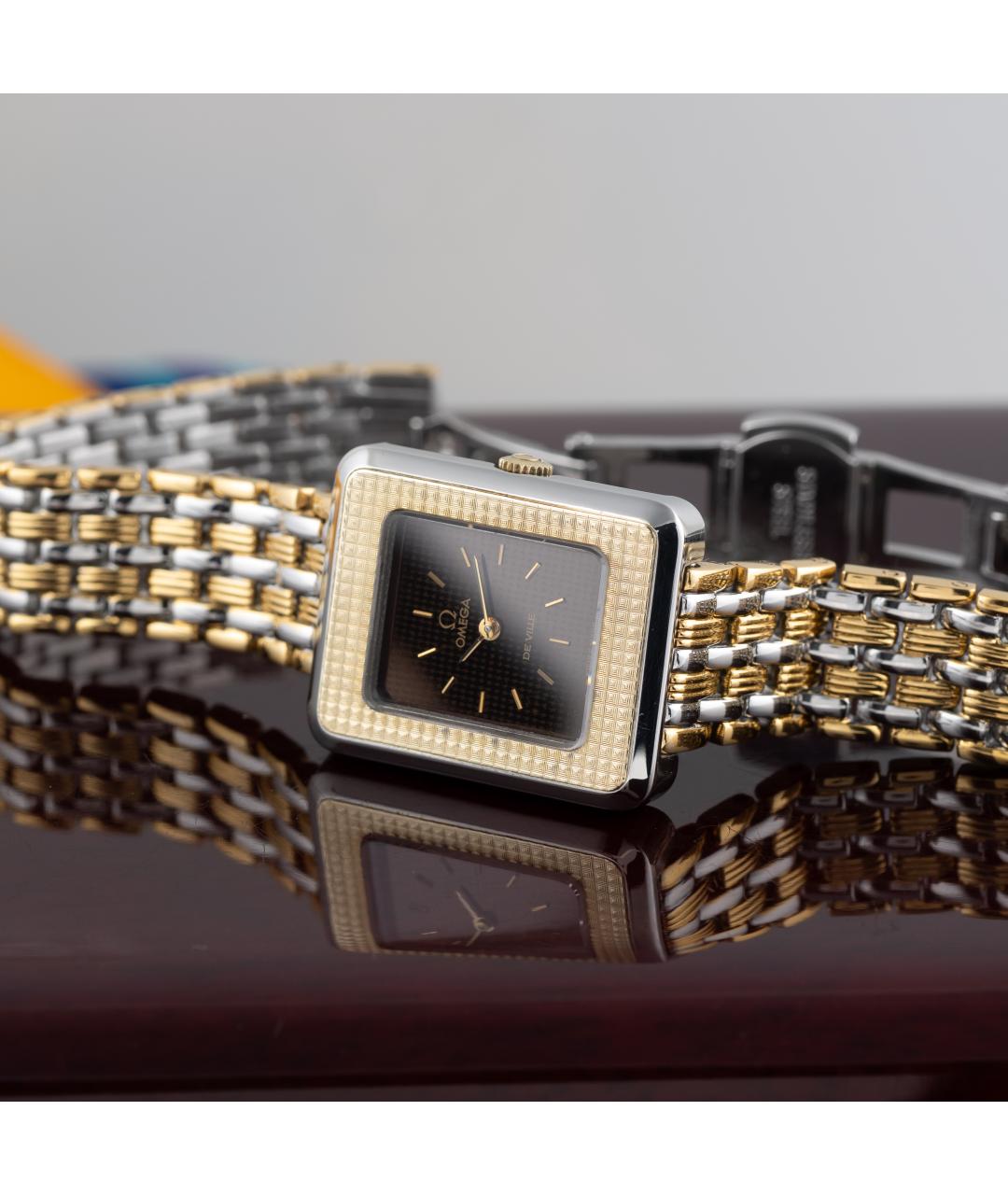 OMEGA Золотые металлические часы, фото 4