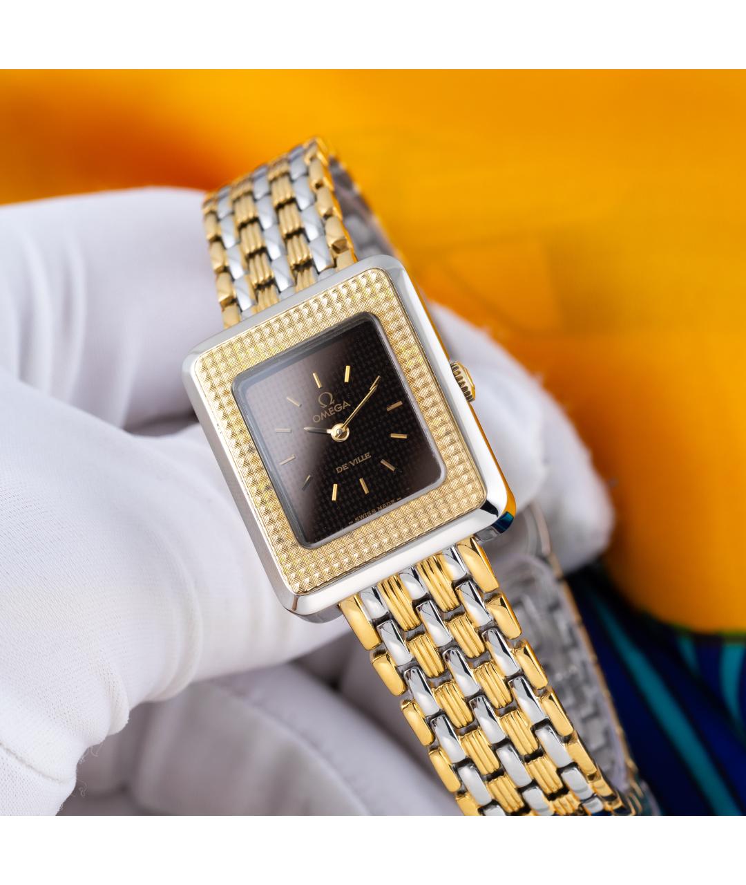 OMEGA Золотые металлические часы, фото 2