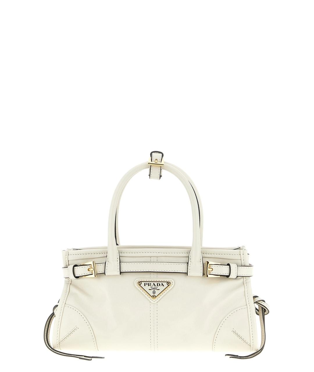 PRADA Белая кожаная сумка тоут, фото 1