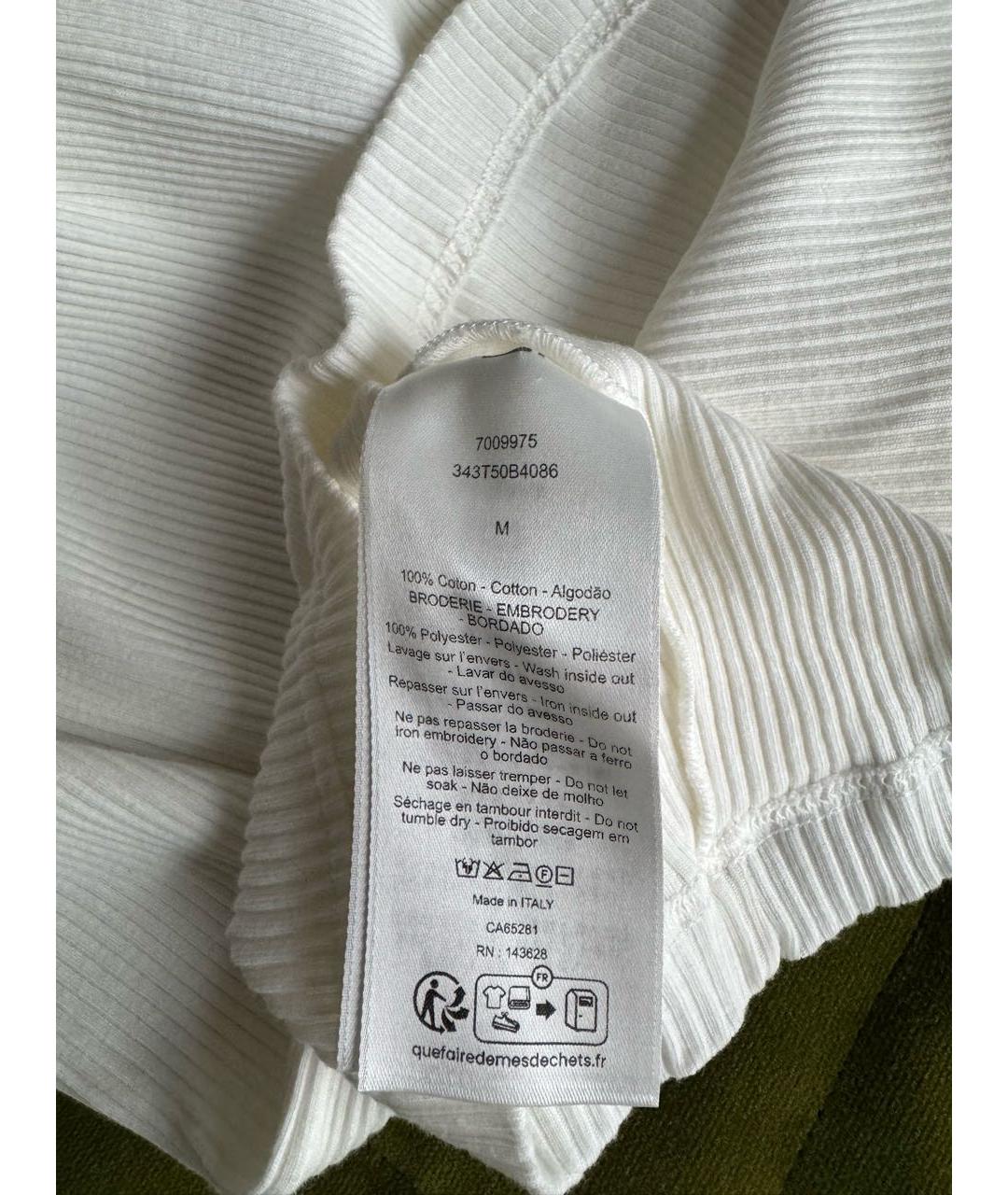 CHRISTIAN DIOR Белая хлопковая майка, фото 4