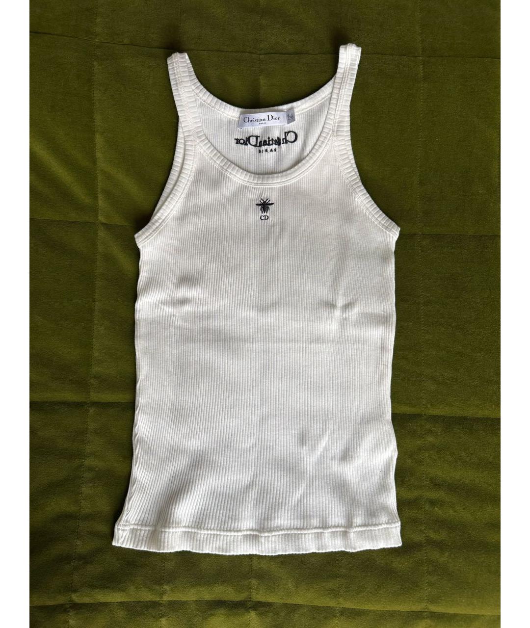 CHRISTIAN DIOR Белая хлопковая майка, фото 2