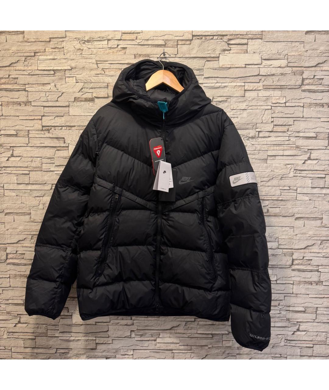 NIKE Черный полиэстеровый пуховик, фото 7