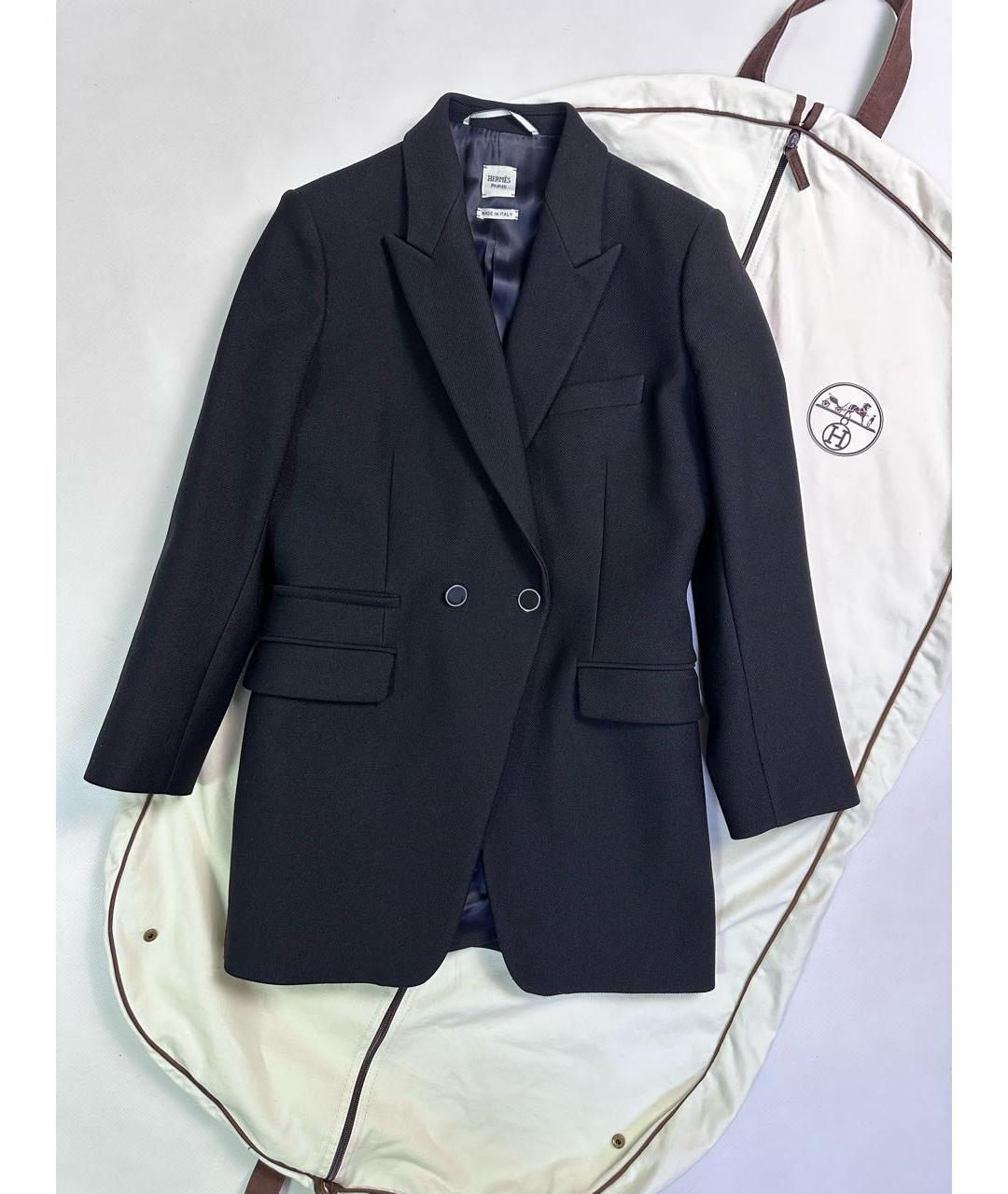 HERMES Черный шерстяной жакет/пиджак, фото 6