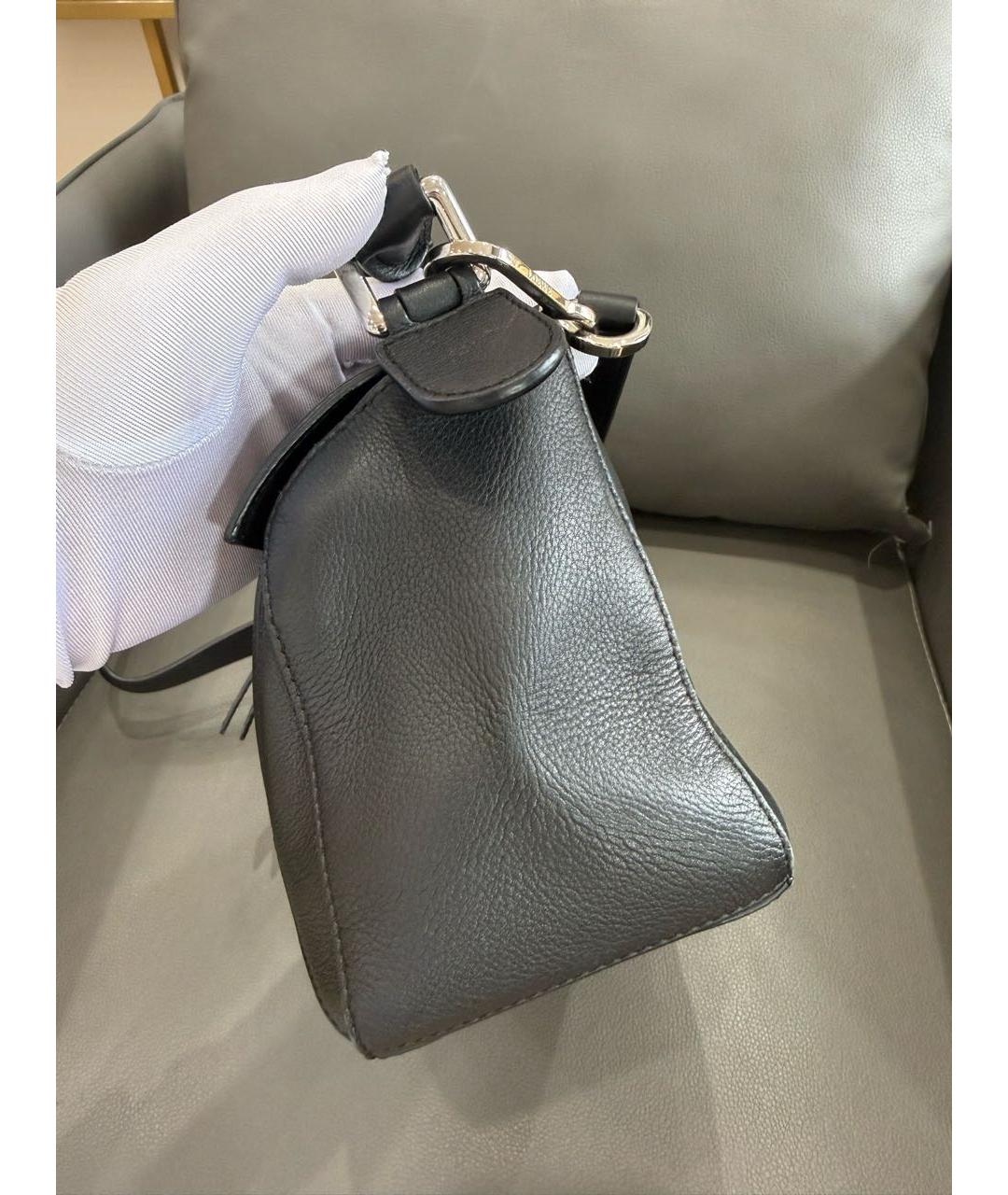 LOEWE Черная кожаная сумка через плечо, фото 4