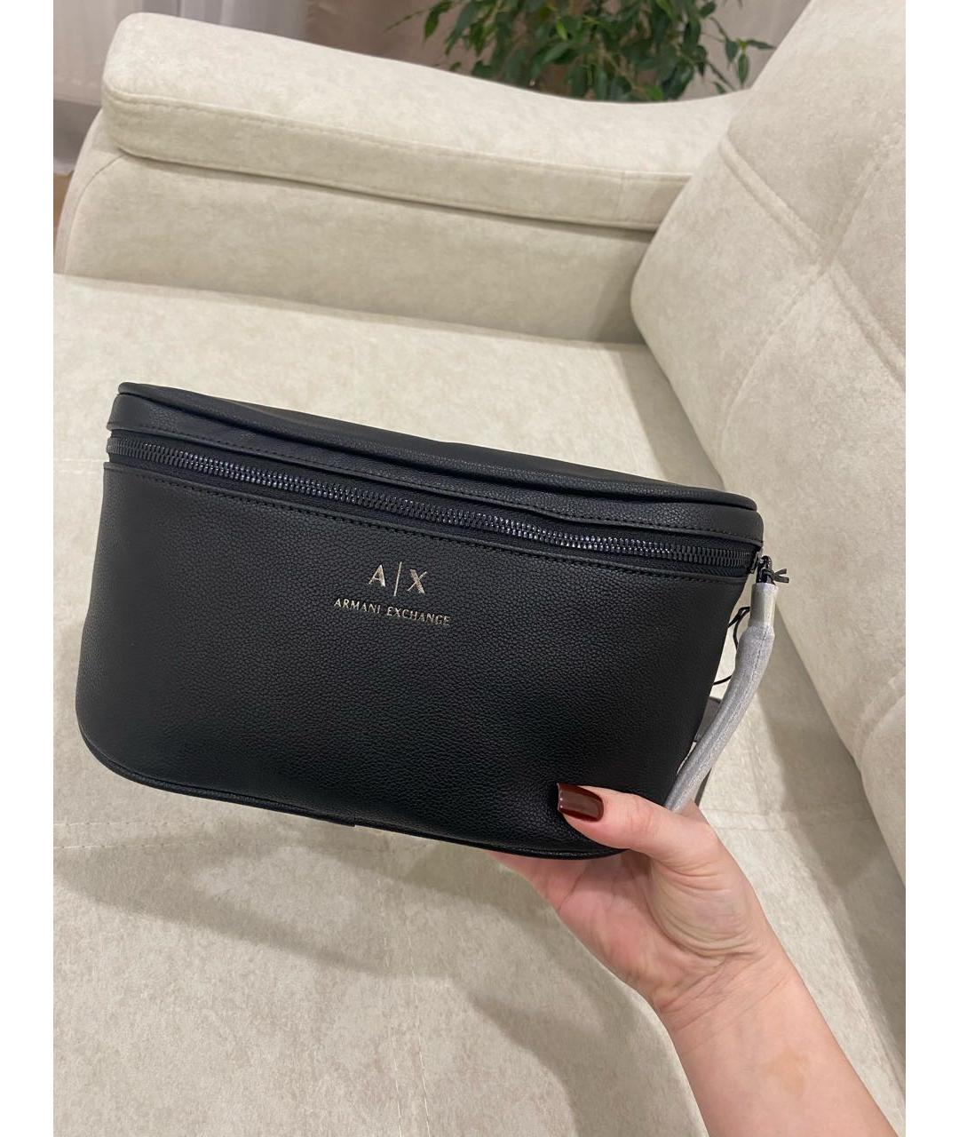 ARMANI EXCHANGE Черная поясная сумка из искусственной кожи, фото 3