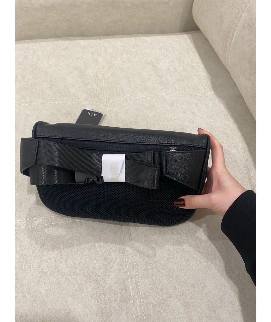 ARMANI EXCHANGE Черная поясная сумка из искусственной кожи, фото 2