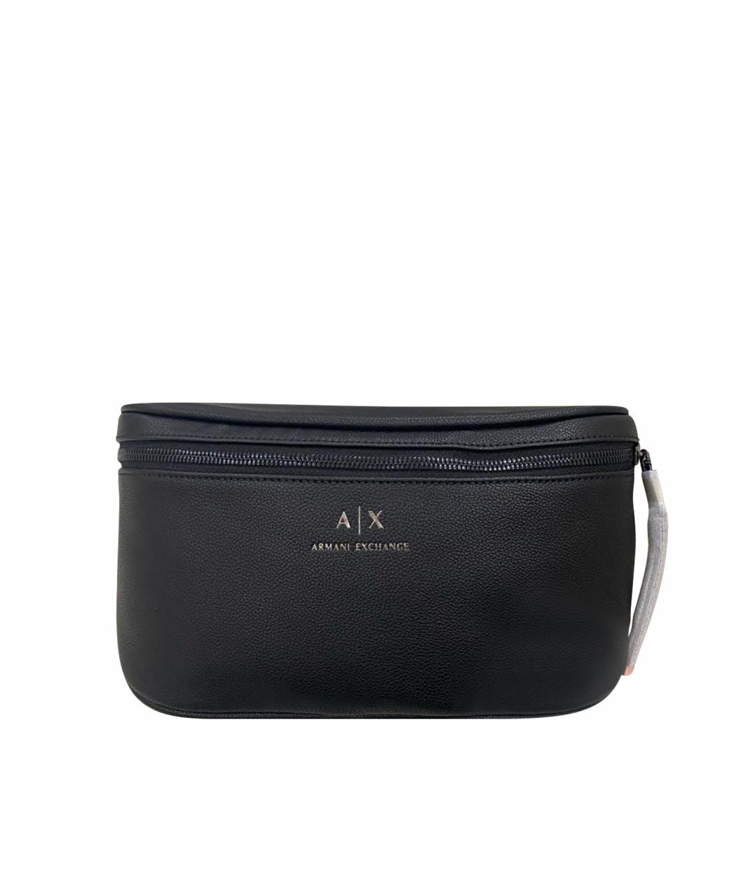ARMANI EXCHANGE Черная поясная сумка из искусственной кожи, фото 1