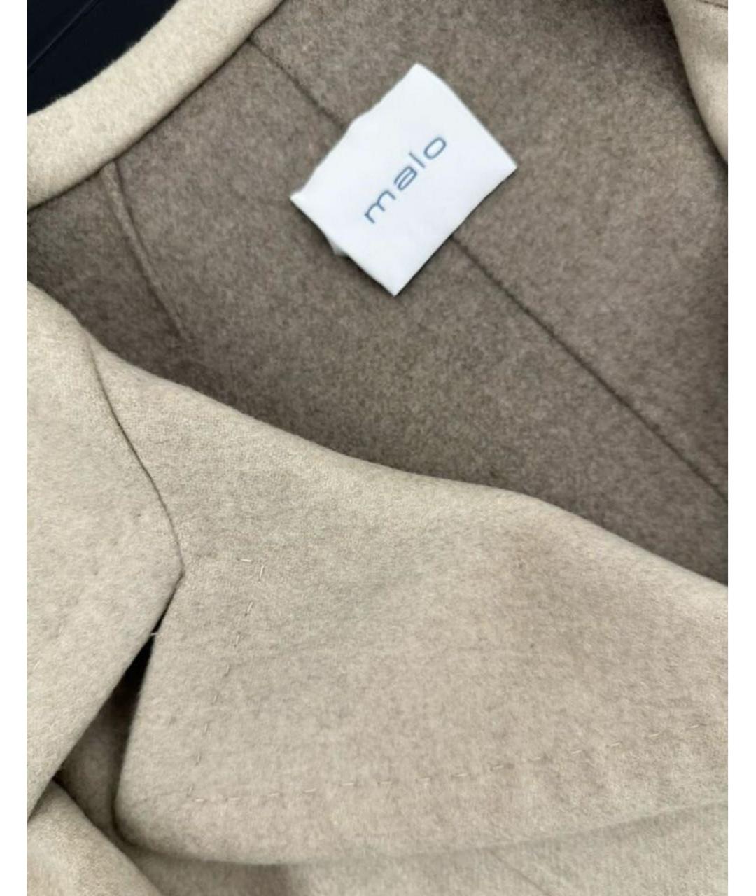 MALO Бежевое кашемировое пальто, фото 4