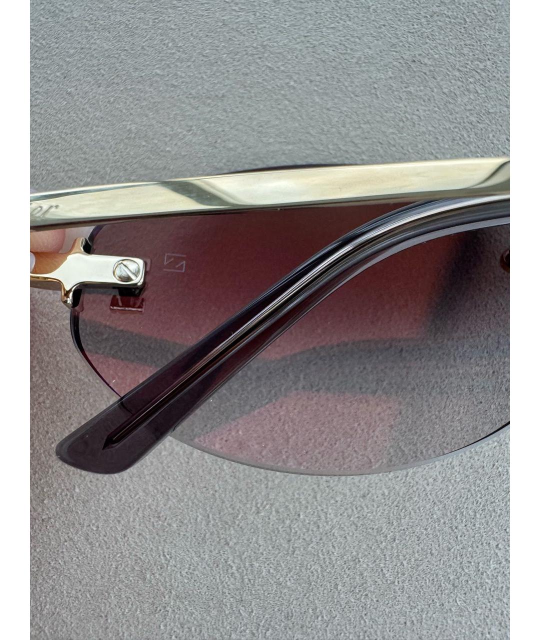 CARTIER Антрацитовые металлические солнцезащитные очки, фото 3