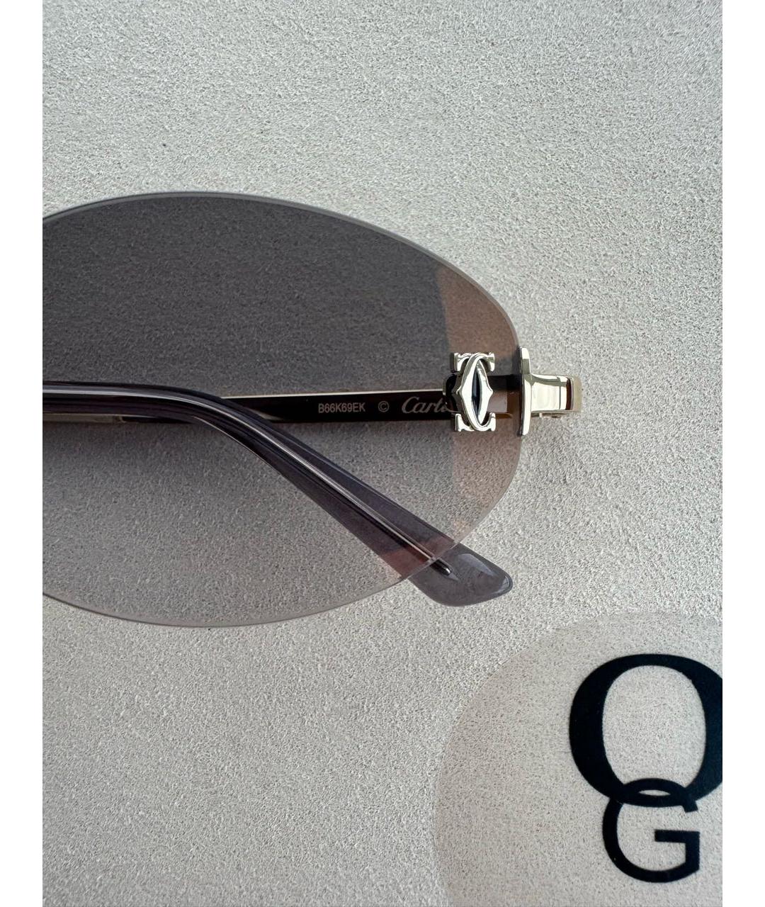 CARTIER Антрацитовые металлические солнцезащитные очки, фото 2