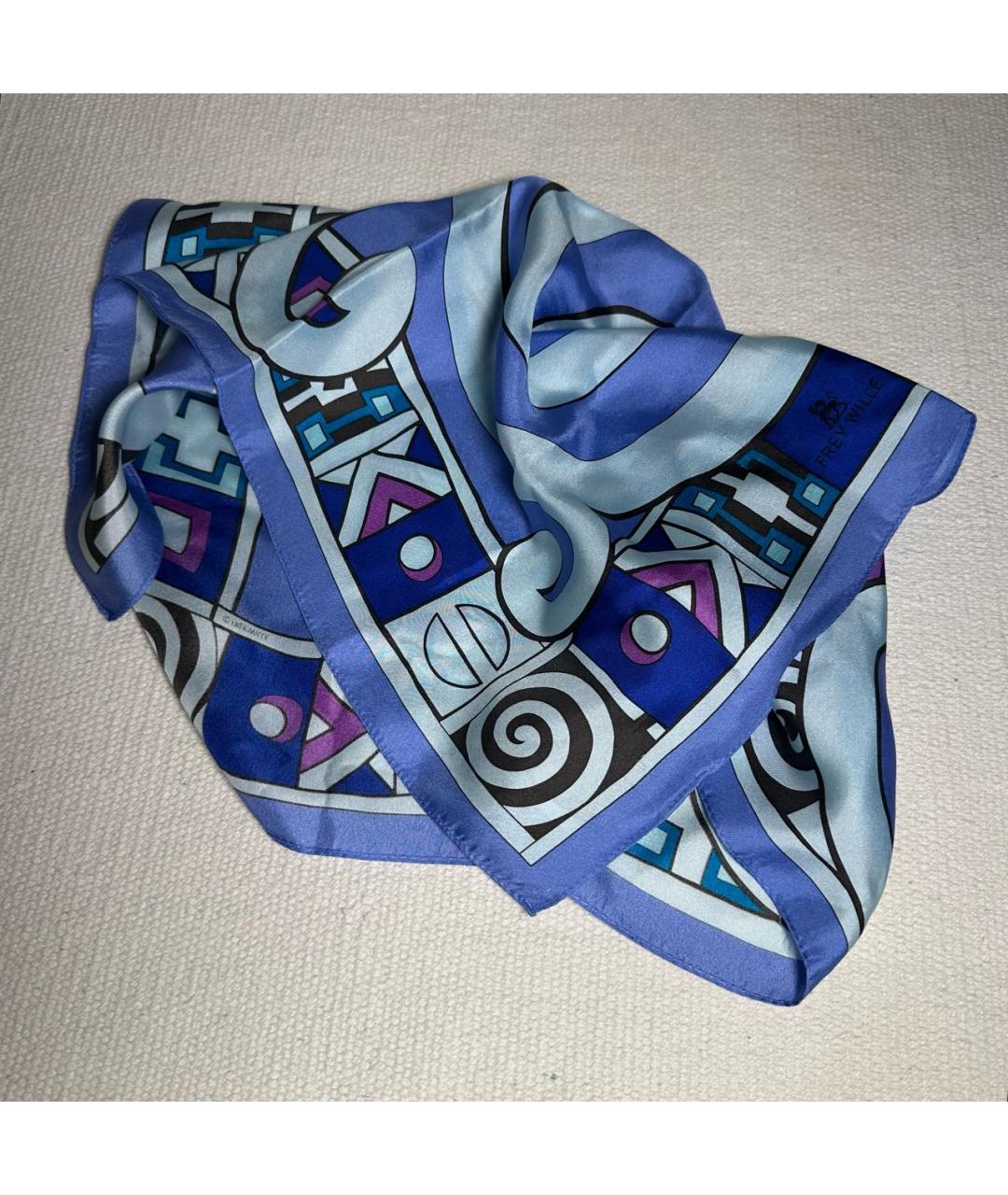 Frey Wille Голубой шелковый платок, фото 5