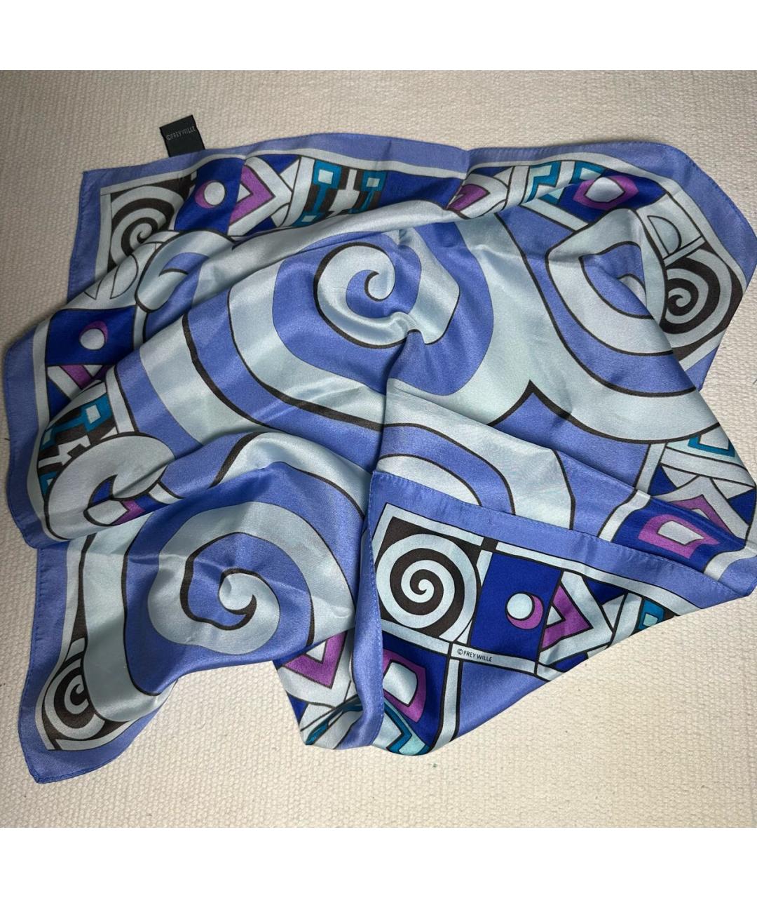 Frey Wille Голубой шелковый платок, фото 8