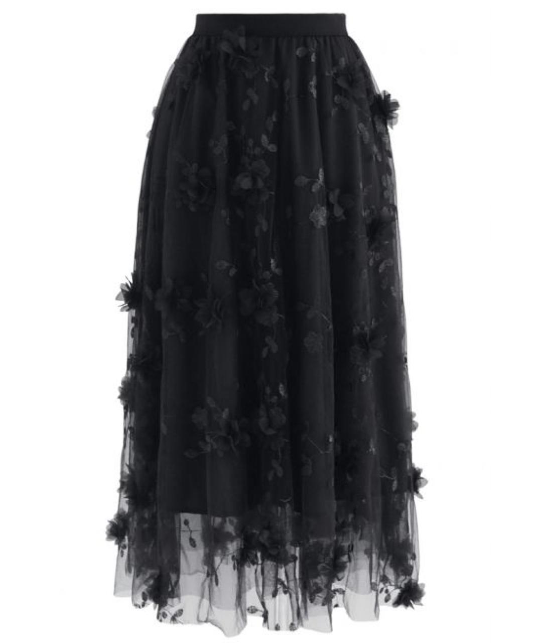 NISSA Черная юбка миди, фото 1