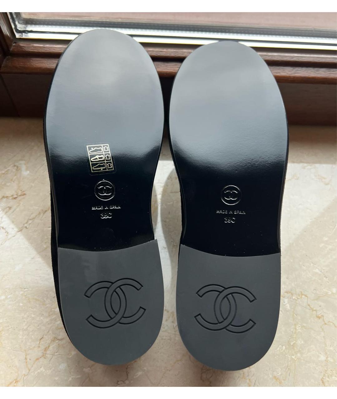 CHANEL Черные замшевые мокасины, фото 5