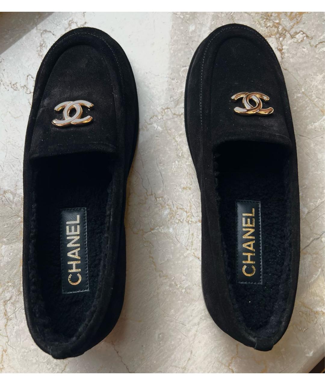 CHANEL Черные замшевые мокасины, фото 3