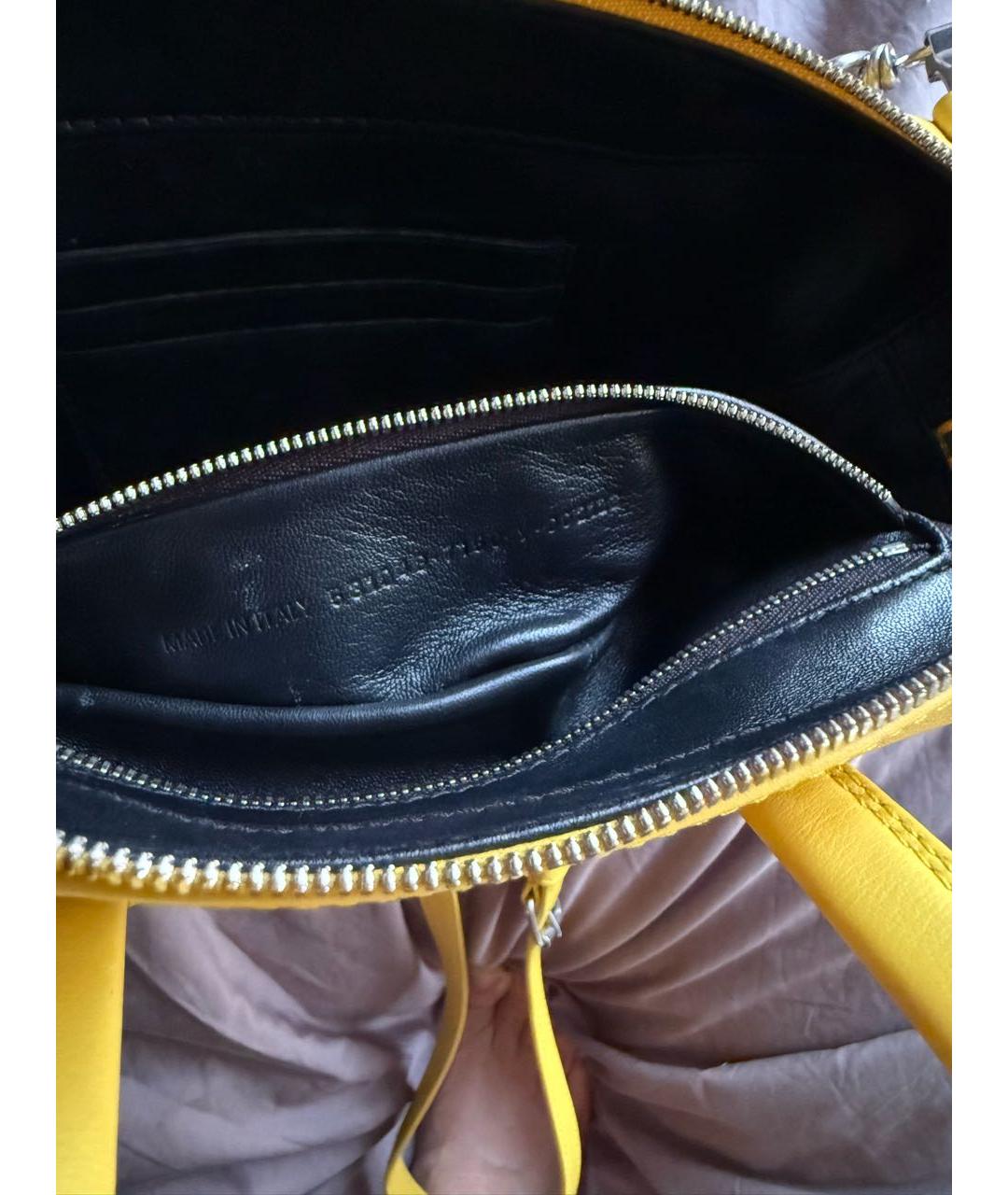 BALENCIAGA Желтая кожаная сумка через плечо, фото 4