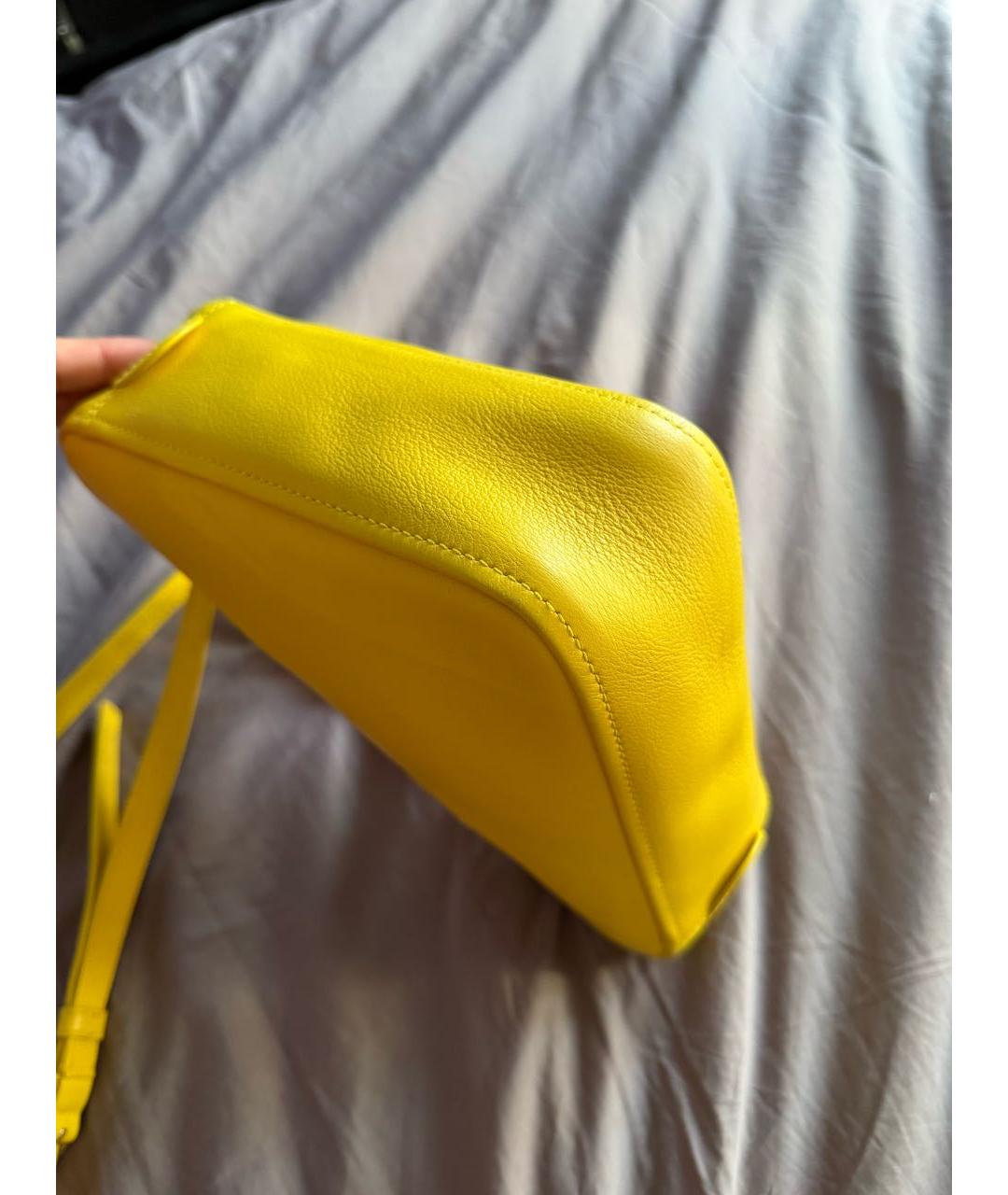 BALENCIAGA Желтая кожаная сумка через плечо, фото 3