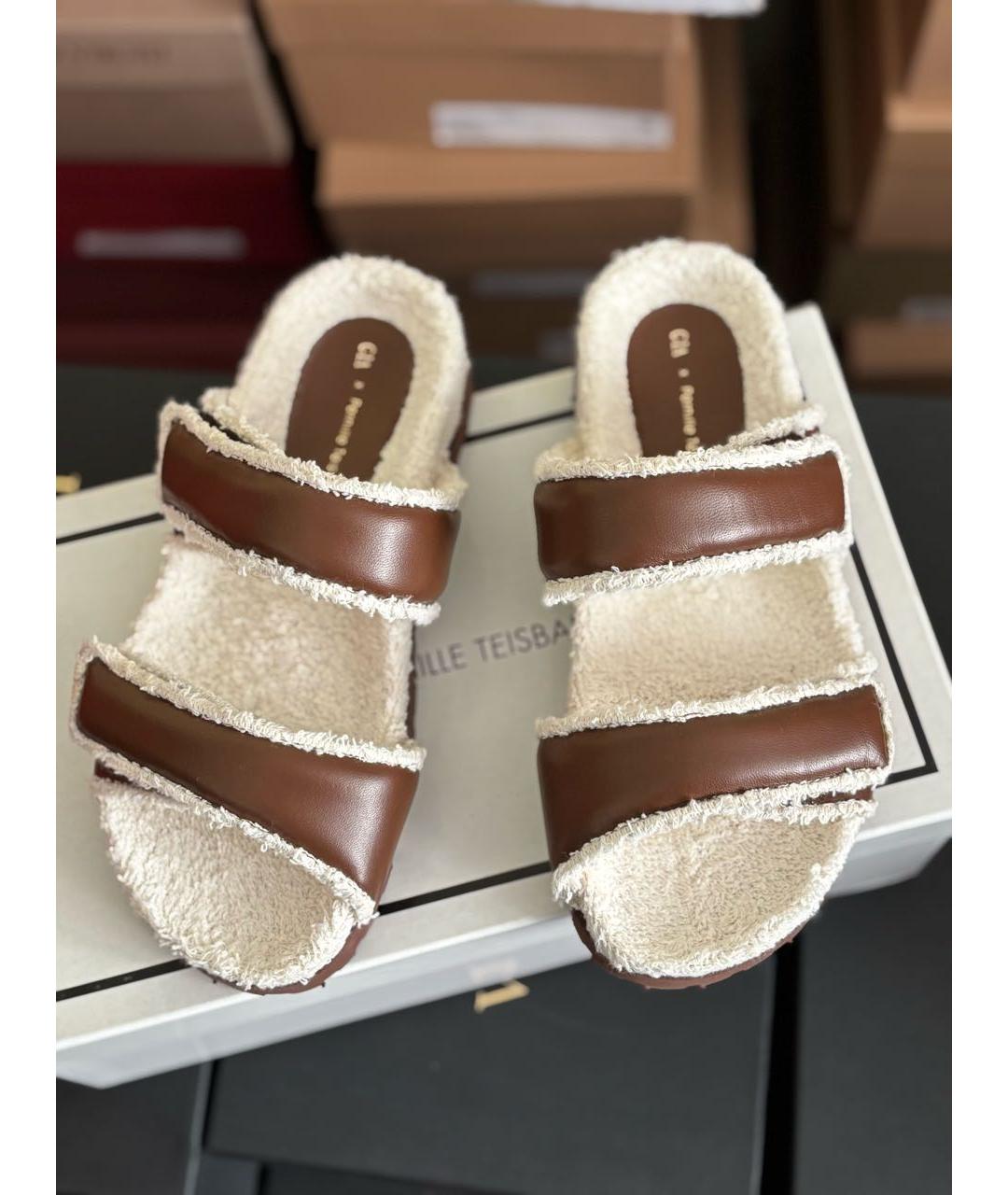 GIABORGHINI Коричневые кожаные сандалии, фото 3