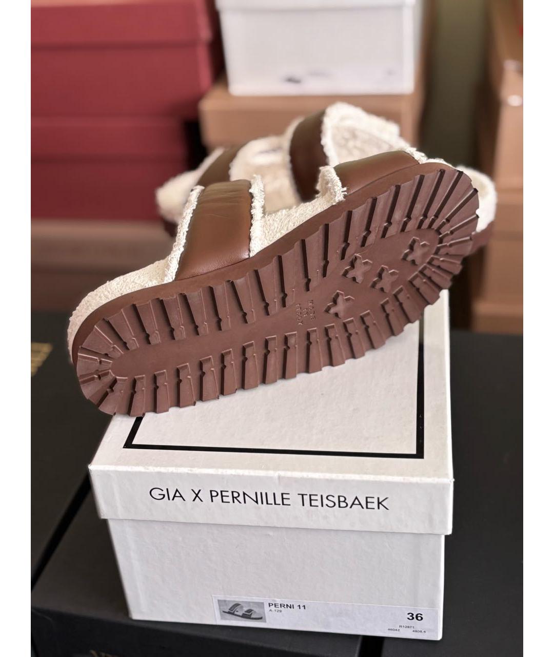 GIABORGHINI Коричневые кожаные сандалии, фото 8