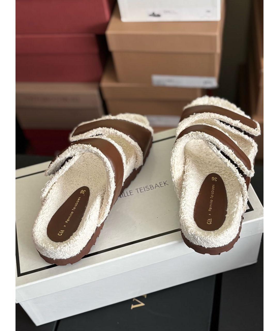 GIABORGHINI Коричневые кожаные сандалии, фото 4