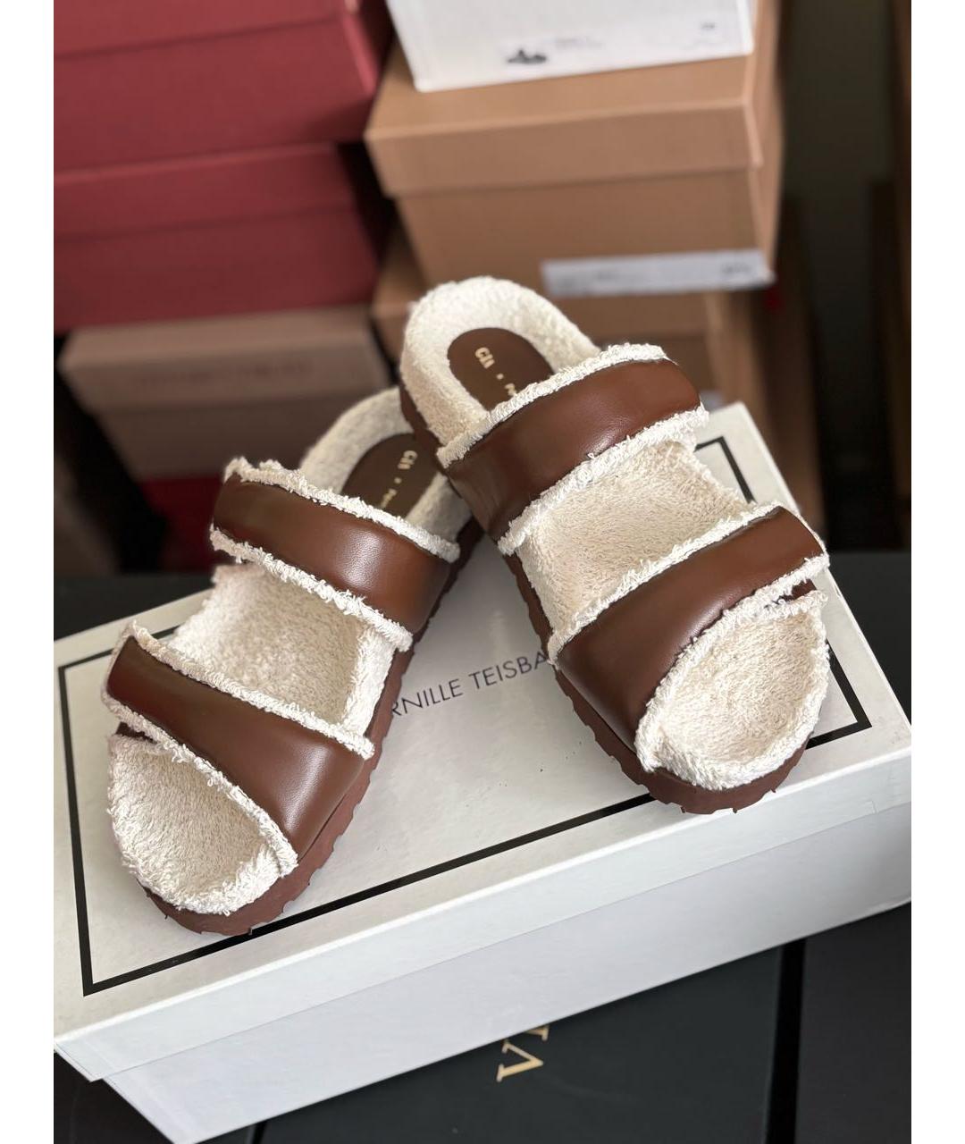 GIABORGHINI Коричневые кожаные сандалии, фото 7