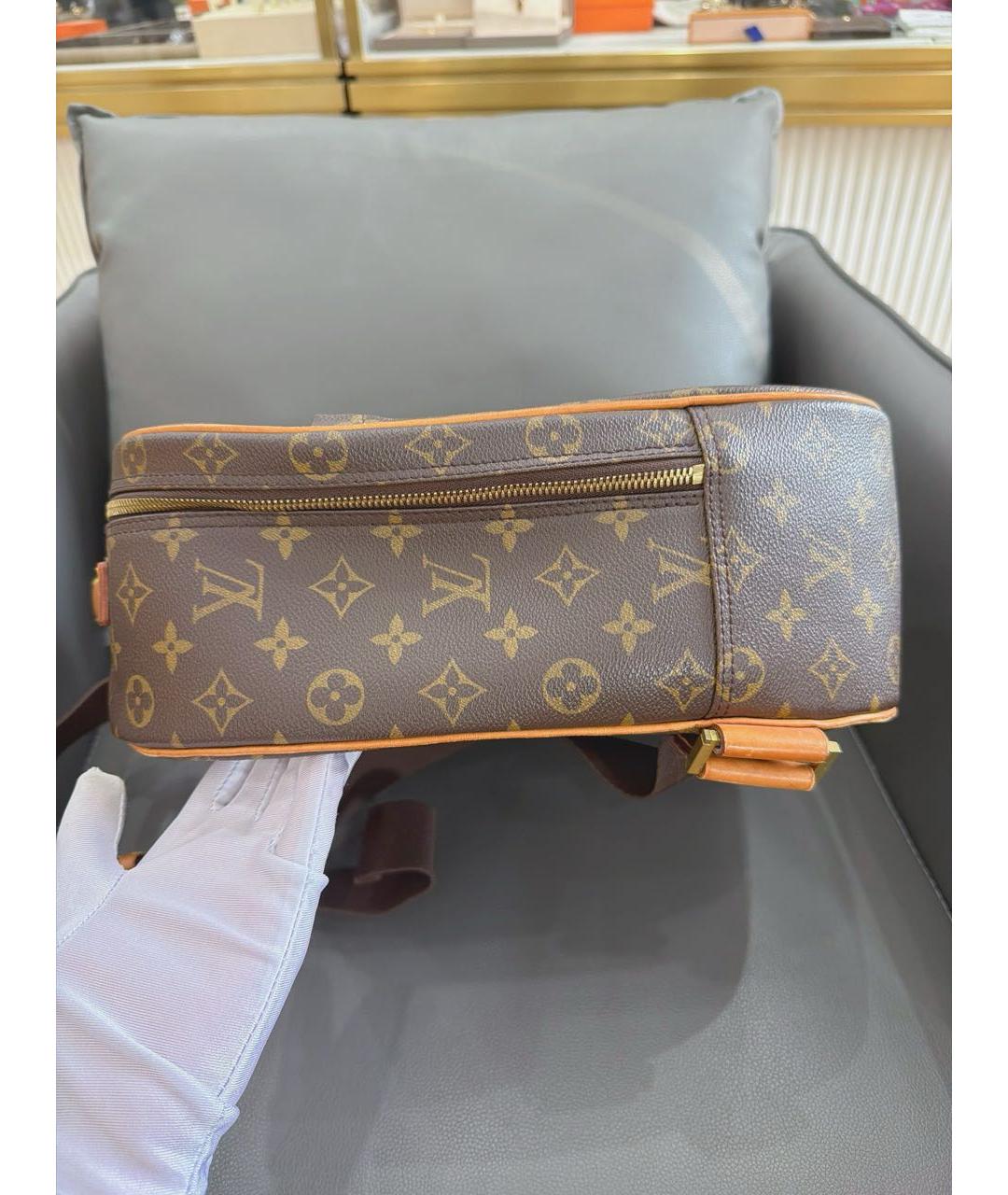 LOUIS VUITTON Коричневая кожаная сумка через плечо, фото 4