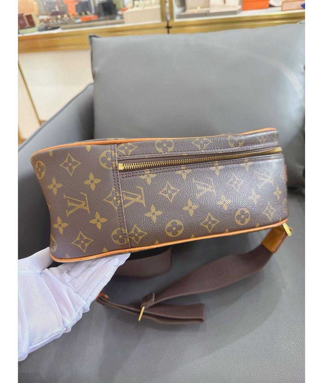 LOUIS VUITTON Коричневая кожаная сумка через плечо, фото 3