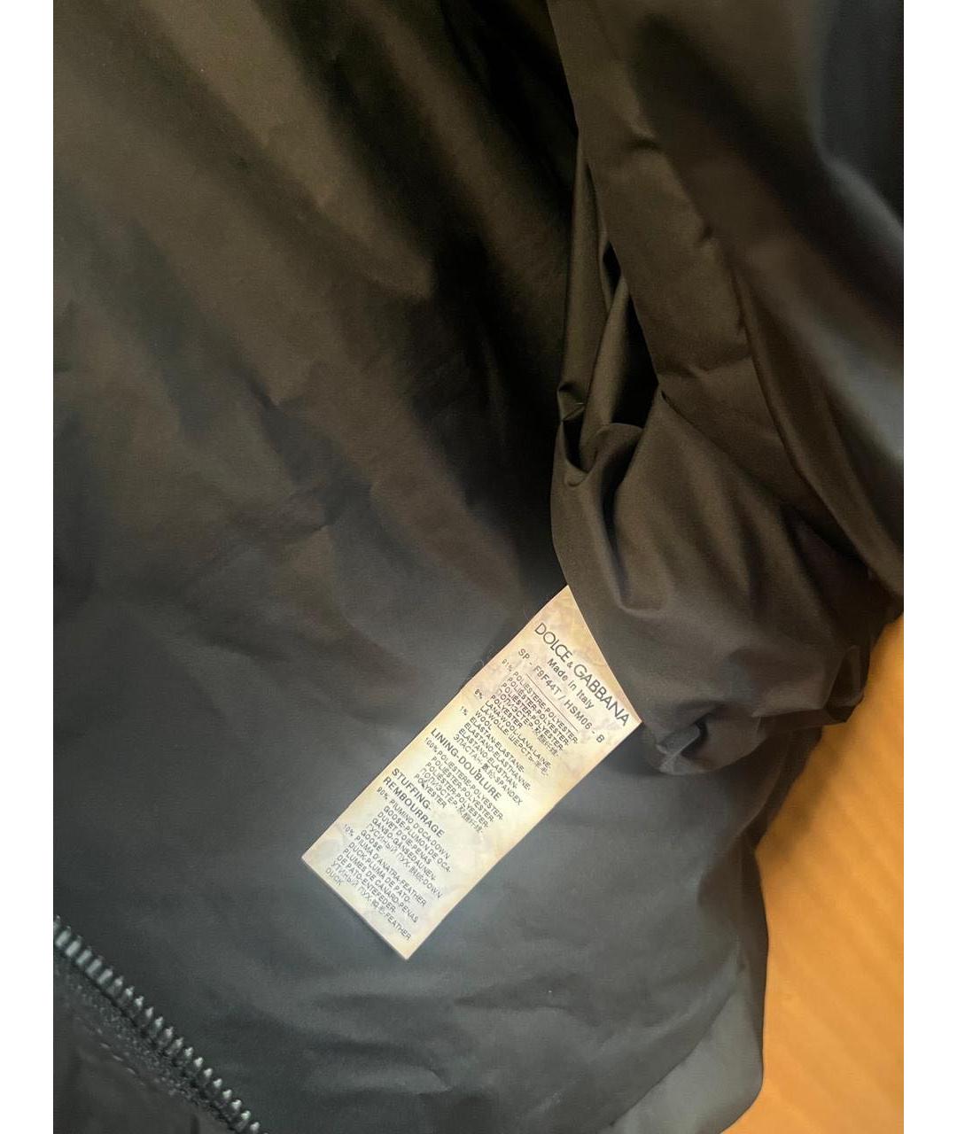 DOLCE&GABBANA Черный полиэстеровый пуховик, фото 3