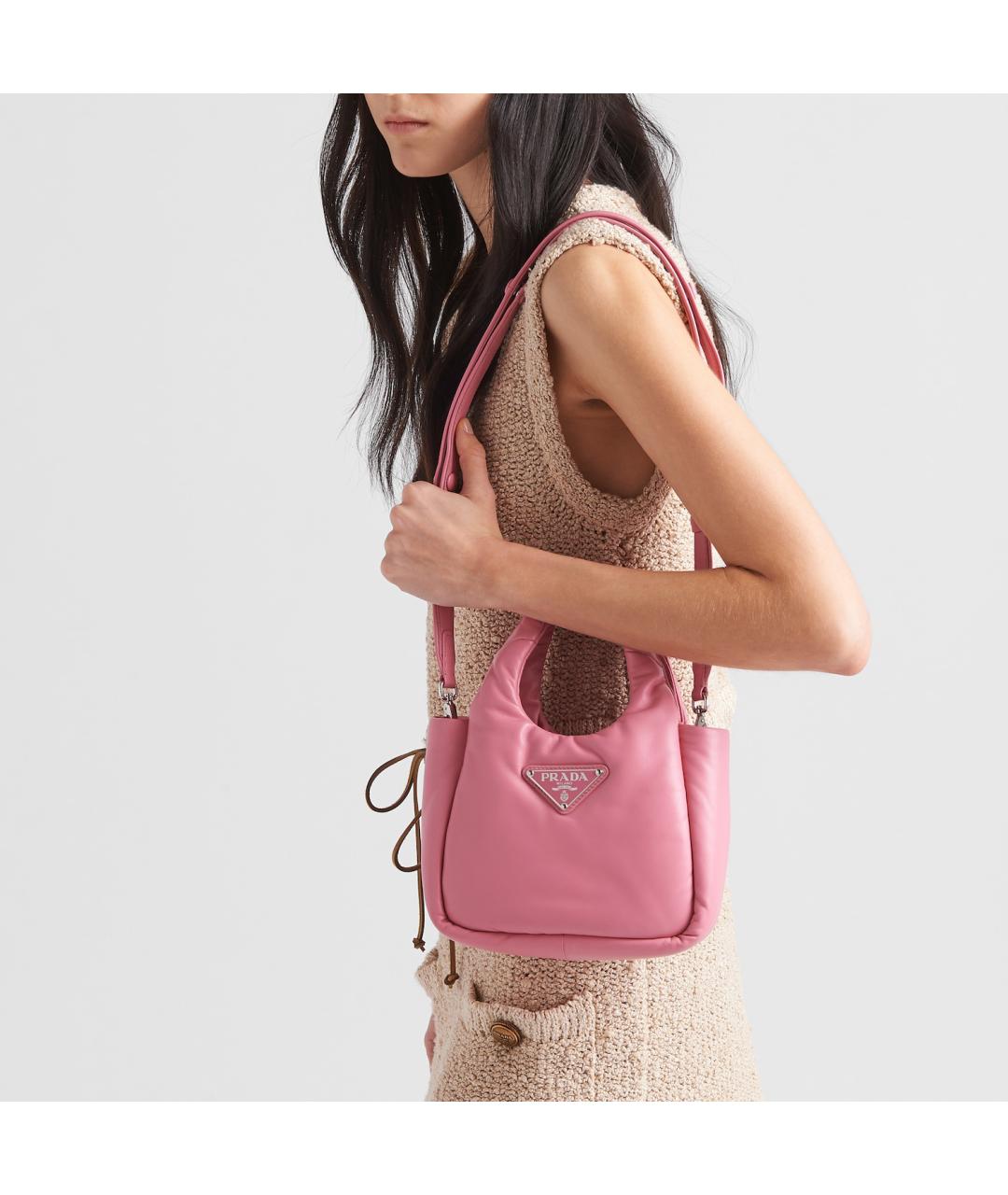 PRADA Розовая кожаная сумка через плечо, фото 7