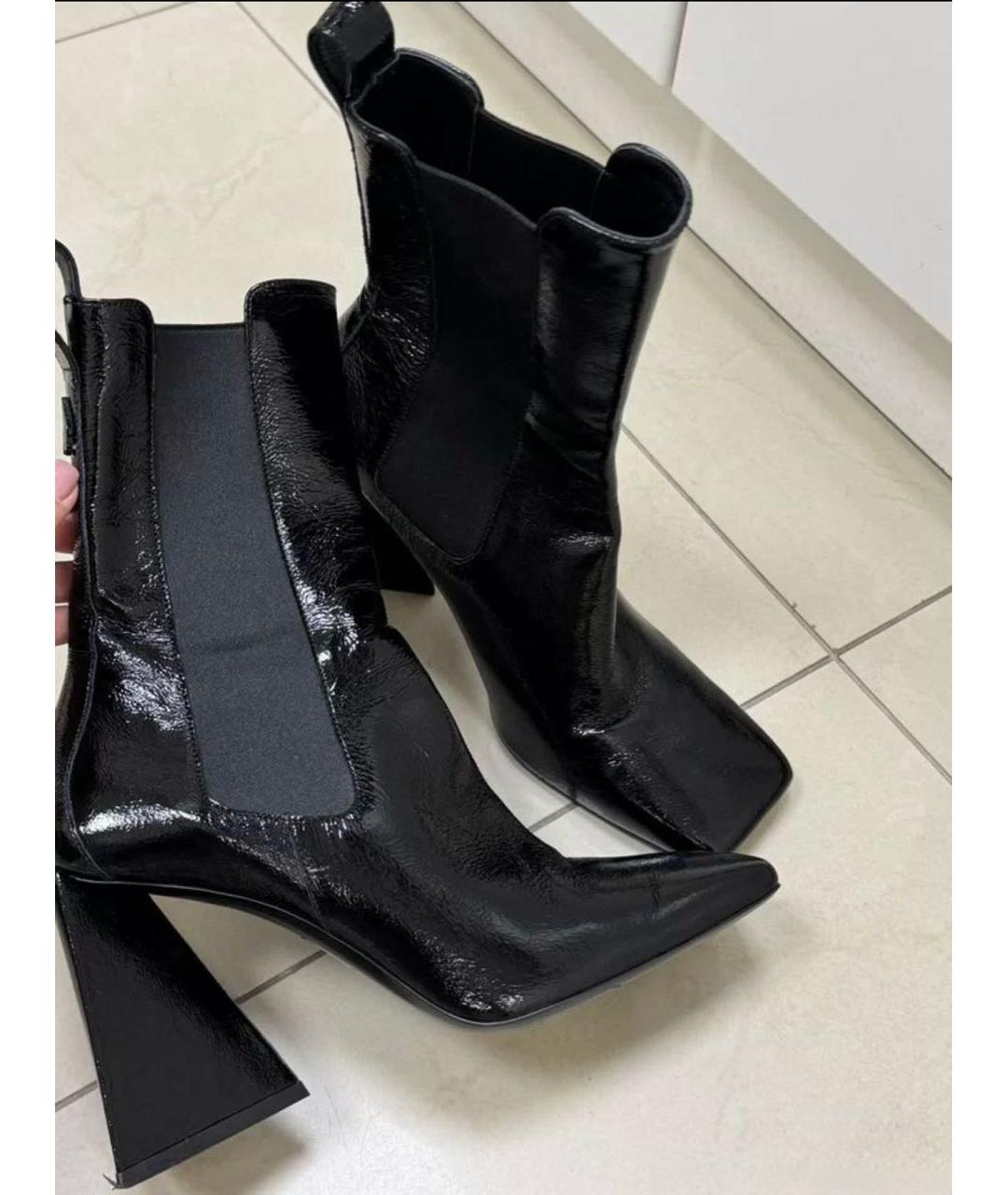 THE ATTICO Черные полусапоги из лакированной кожи, фото 3