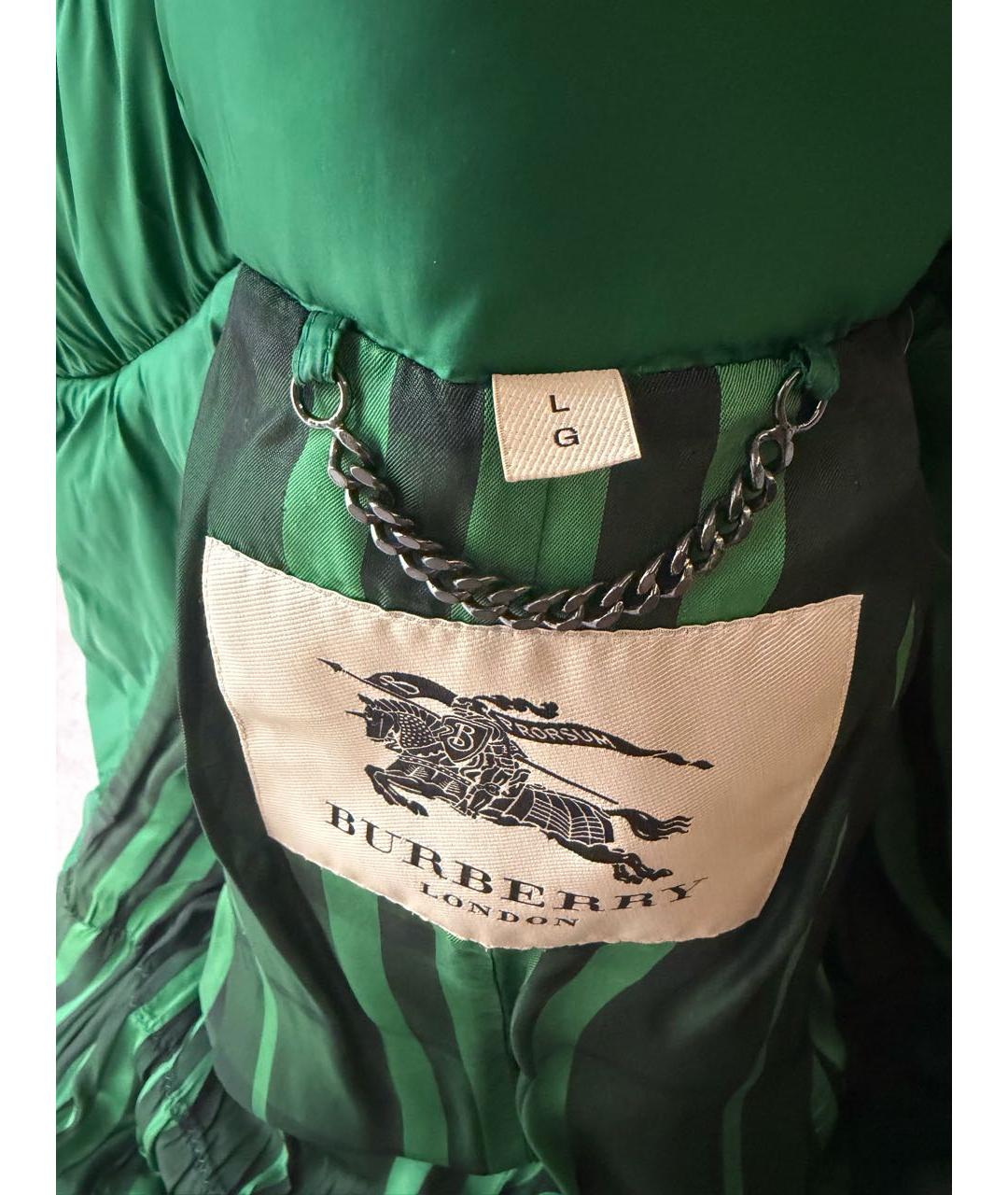 BURBERRY Зеленая полиэстеровая куртка, фото 8