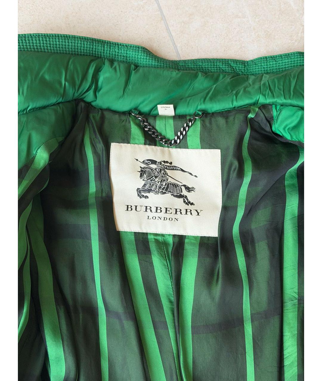 BURBERRY Зеленая полиэстеровая куртка, фото 3