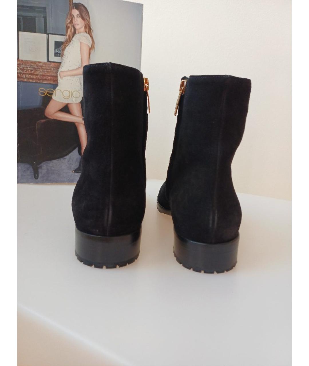 SERGIO ROSSI Черные замшевые ботинки, фото 7