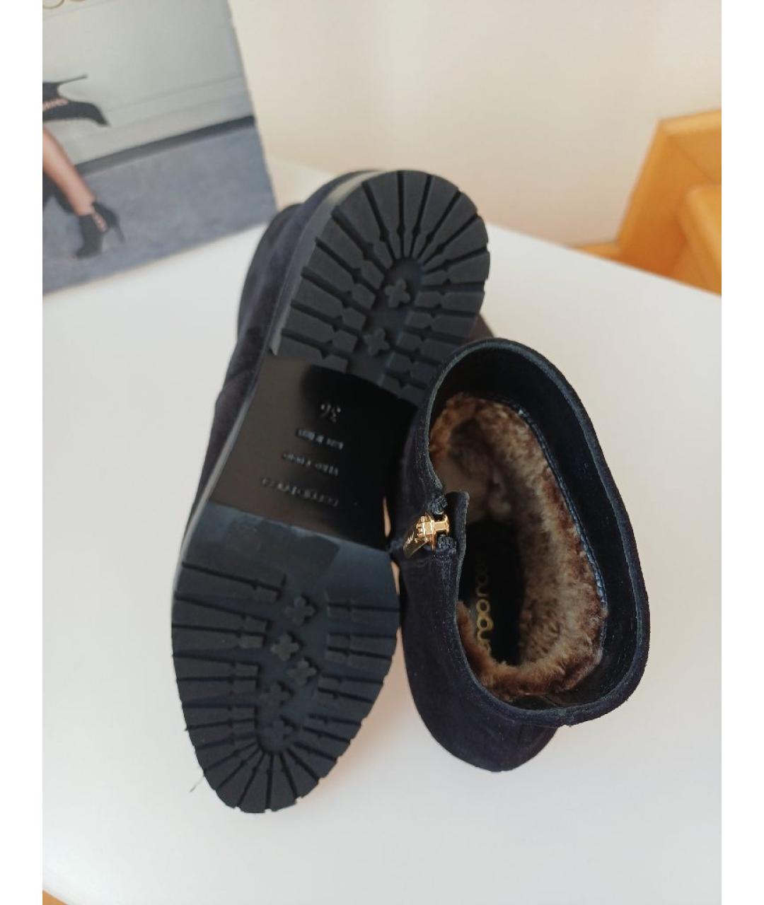 SERGIO ROSSI Черные замшевые ботинки, фото 8