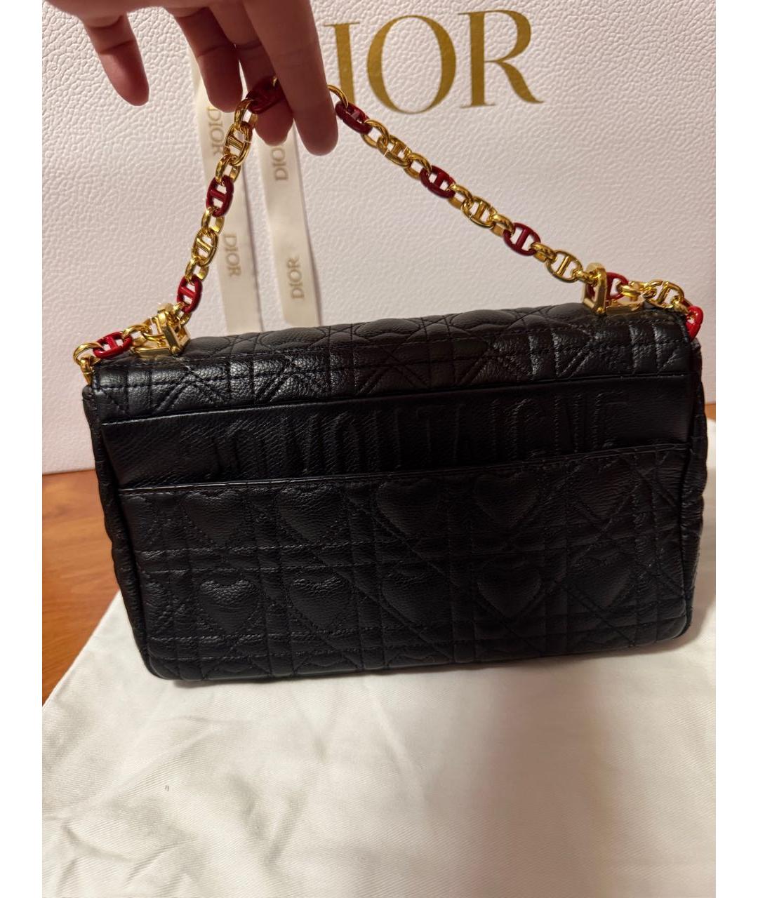 CHRISTIAN DIOR Черная кожаная сумка с короткими ручками, фото 3