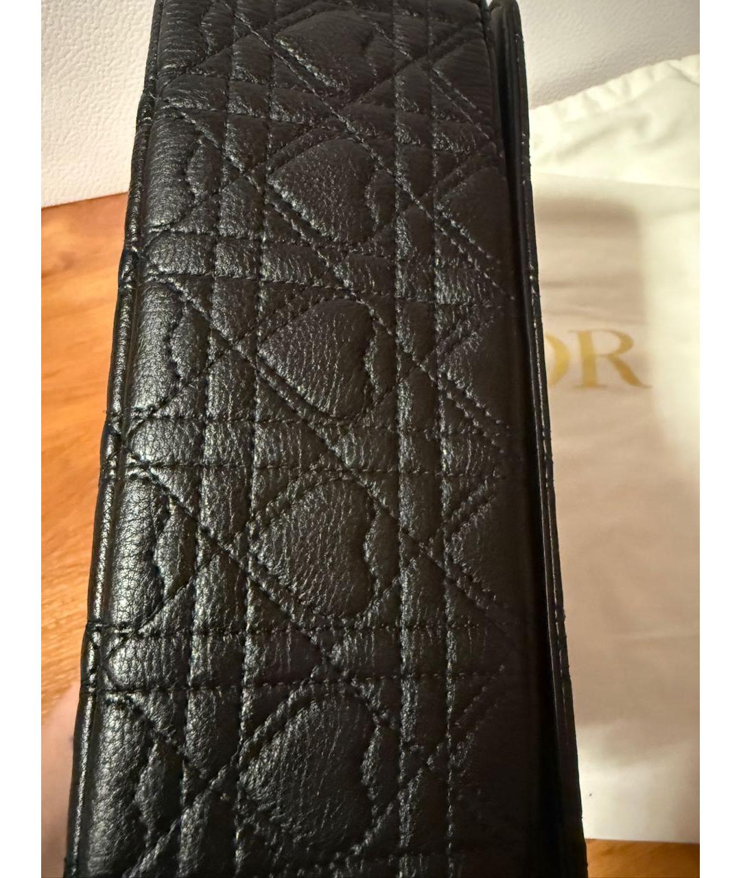 CHRISTIAN DIOR Черная кожаная сумка с короткими ручками, фото 6