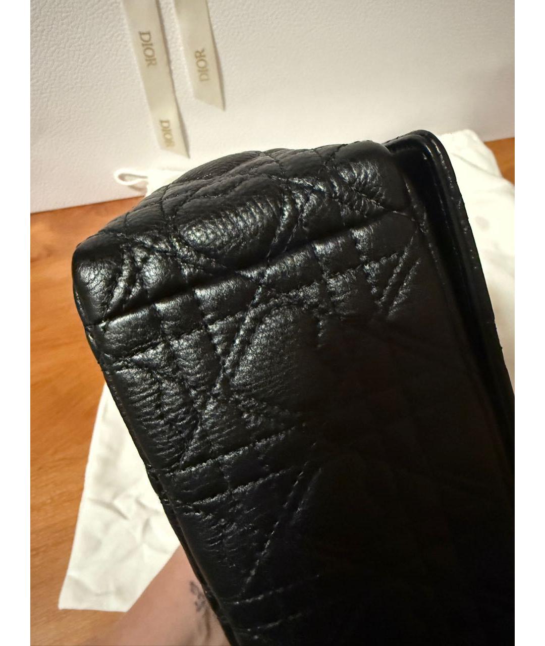 CHRISTIAN DIOR Черная кожаная сумка с короткими ручками, фото 7