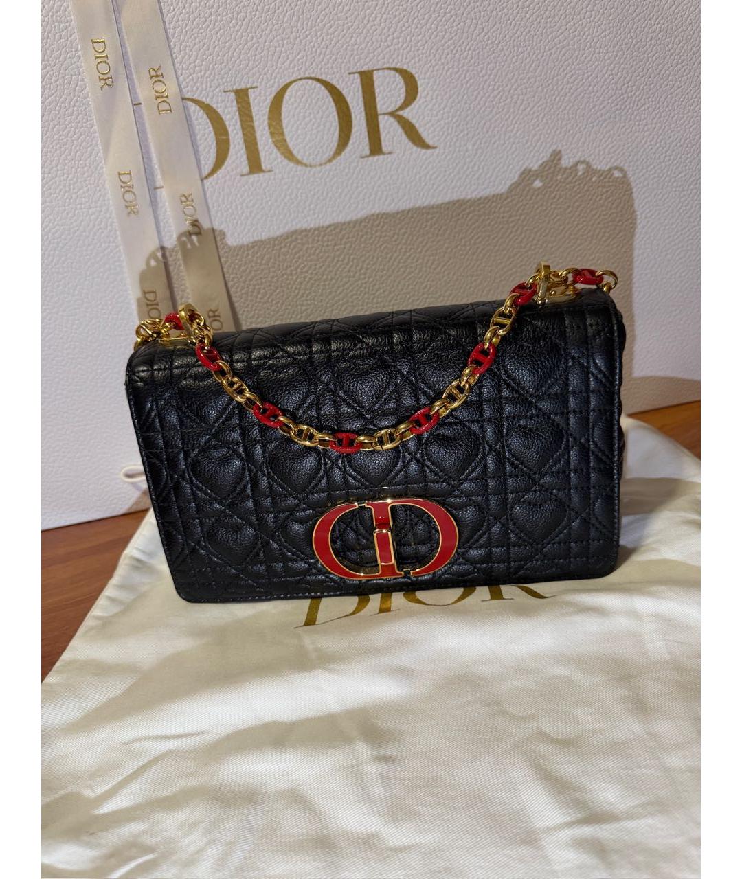 CHRISTIAN DIOR Черная кожаная сумка с короткими ручками, фото 2