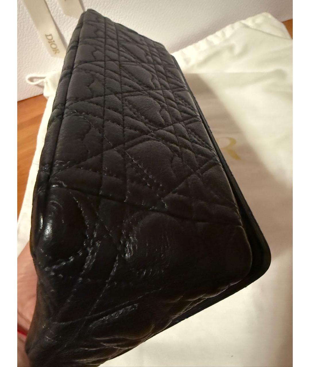 CHRISTIAN DIOR Черная кожаная сумка с короткими ручками, фото 5