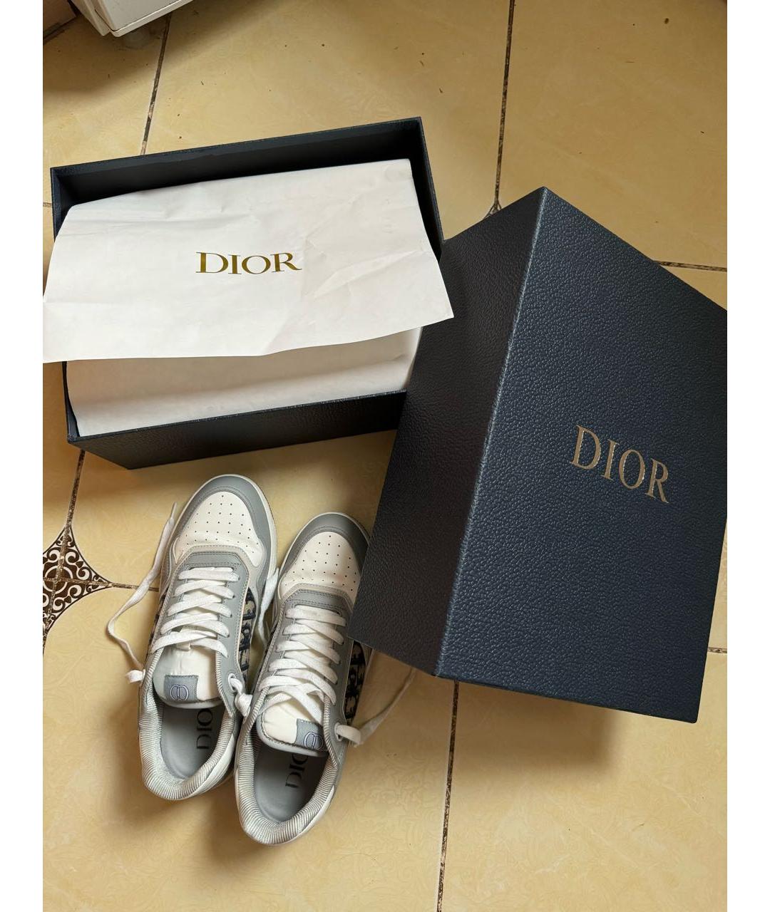 CHRISTIAN DIOR Бежевые кожаные низкие кроссовки / кеды, фото 5