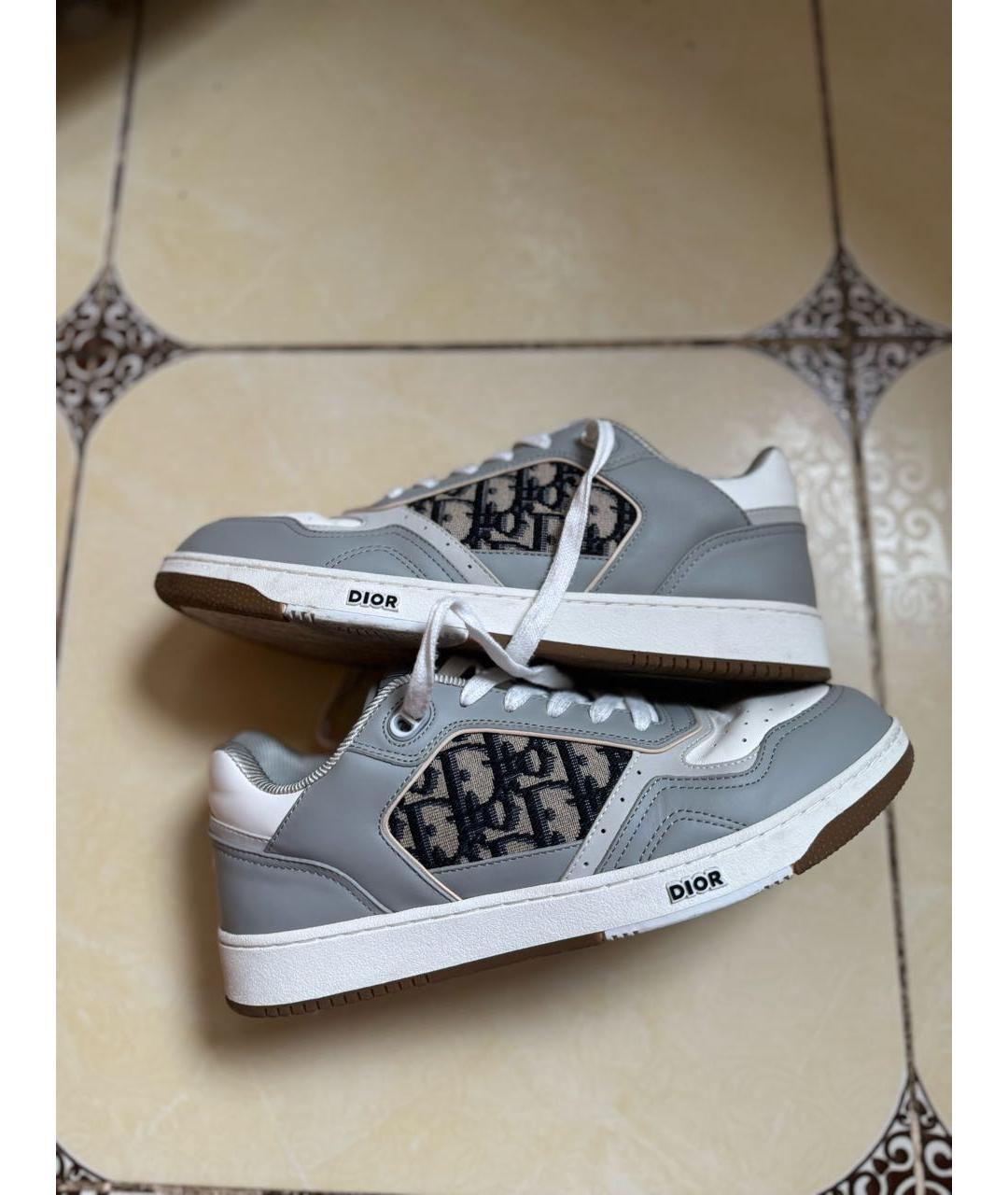 CHRISTIAN DIOR Бежевые кожаные низкие кроссовки / кеды, фото 6
