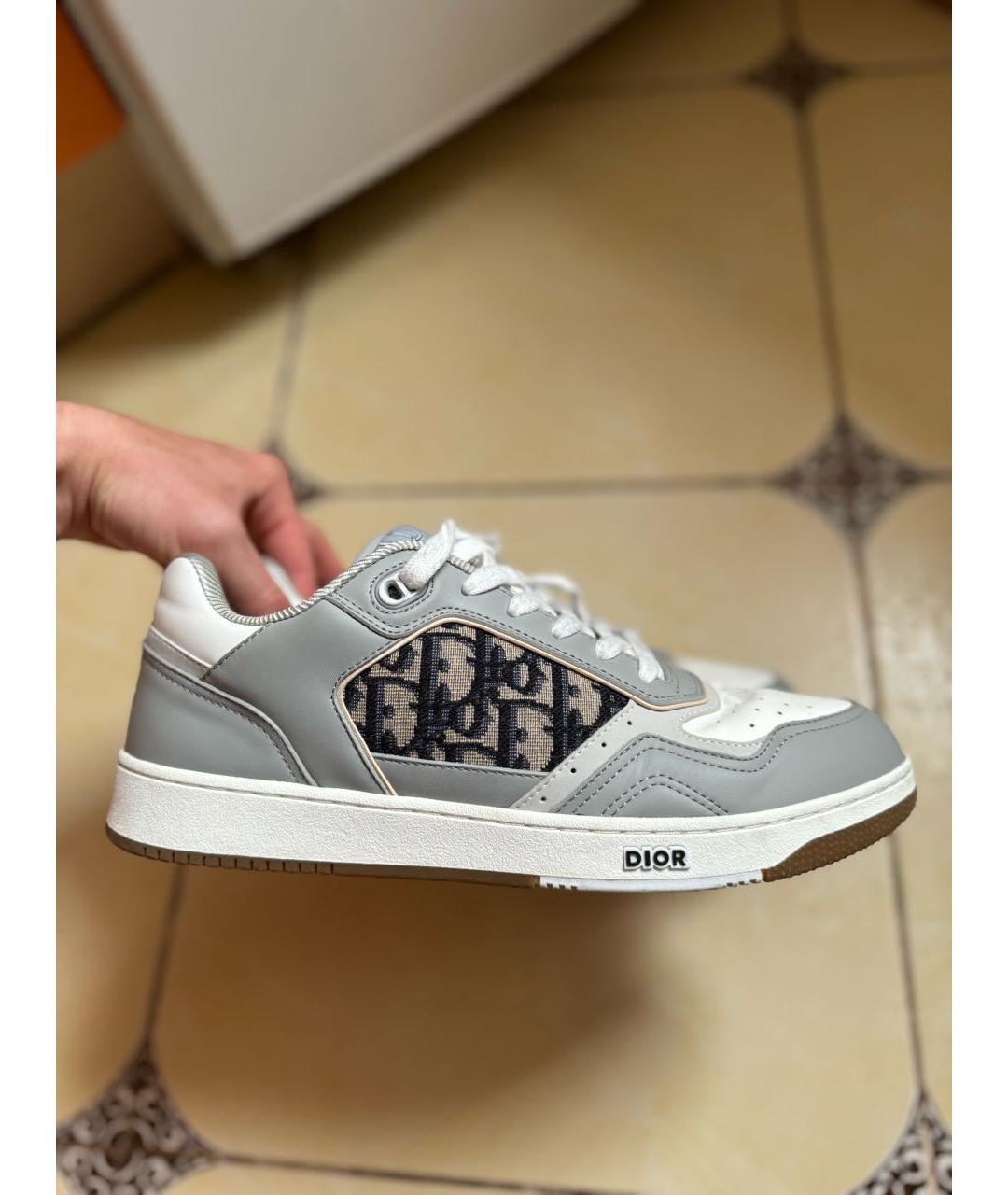 CHRISTIAN DIOR Бежевые кожаные низкие кроссовки / кеды, фото 4
