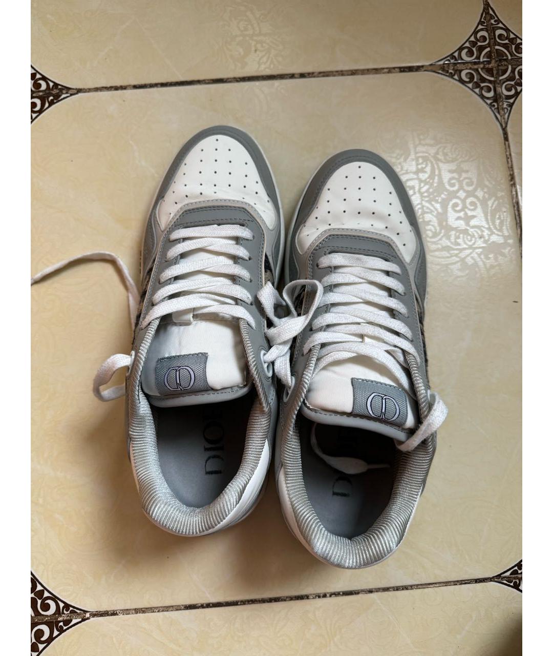 CHRISTIAN DIOR Бежевые кожаные низкие кроссовки / кеды, фото 2