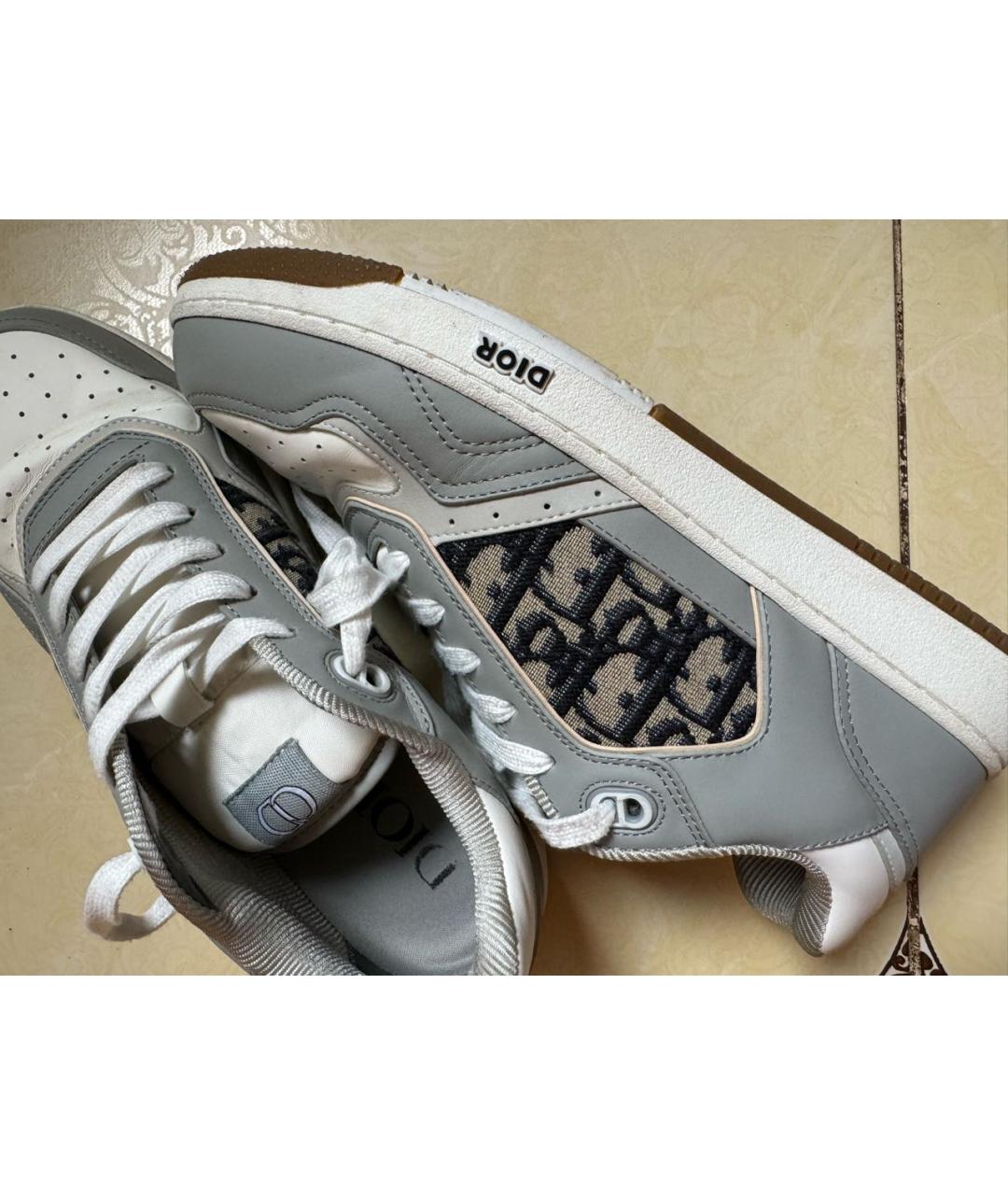 CHRISTIAN DIOR Бежевые кожаные низкие кроссовки / кеды, фото 3